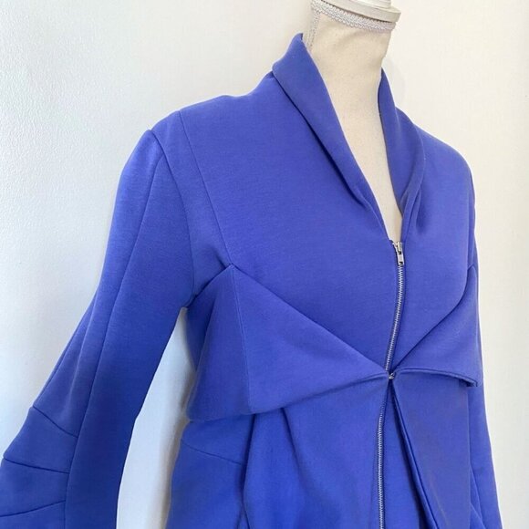 JNBY WOMEN'S MUTED BLUE ZIP UP SWEATSHIRT JACKET - SIZE LARGE - Picture 4 of 11